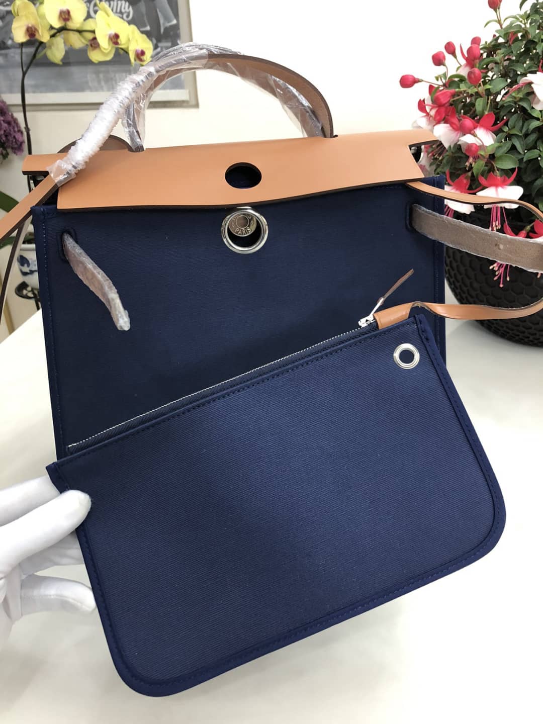 Hermes Bag Replica 31 Canvas Leather HerBag