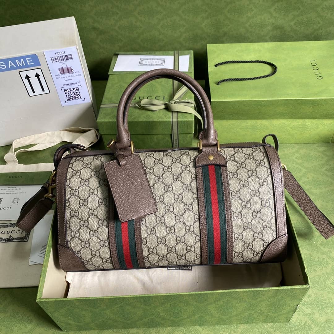 Best Replica Gucci Web GG Small Duffel Bag Replica 645017(ColaReps)