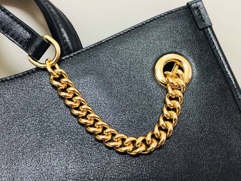 Gucci Horsebit 1955 Leather Tote Replica Black Red 621144