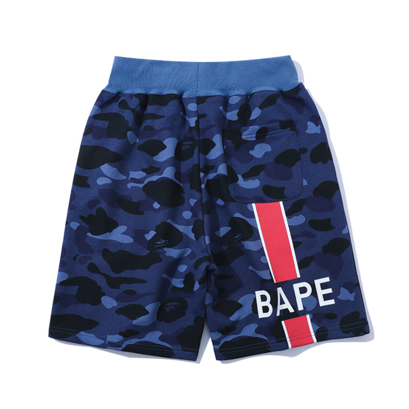 BAPE x PSG Shorts Camo Blue Pants HDCP8695