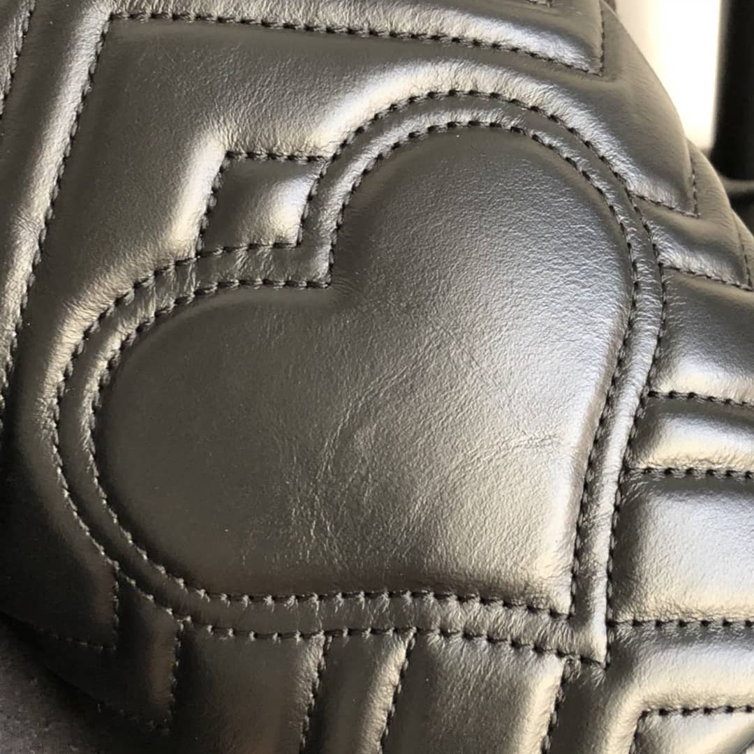 Gucci GG Marmont Mini Bucket Crossbody Bag Replica Black 575163