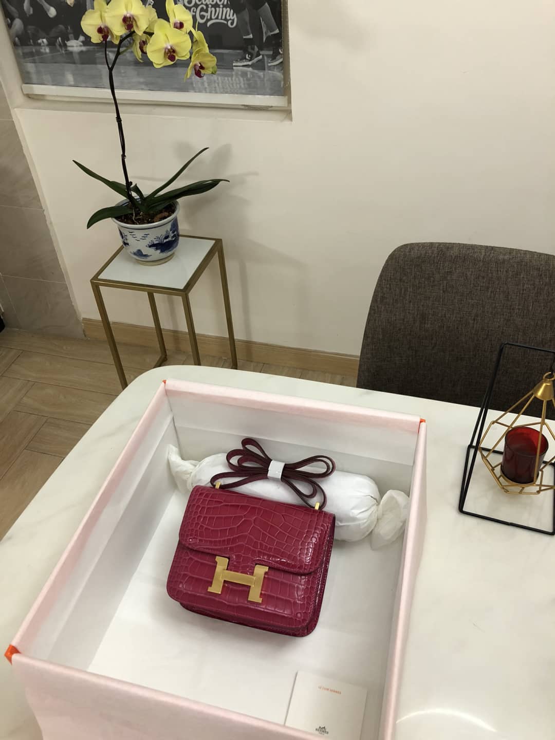Hermes Replica Constance 18CM Crocodile Shiny Bag
