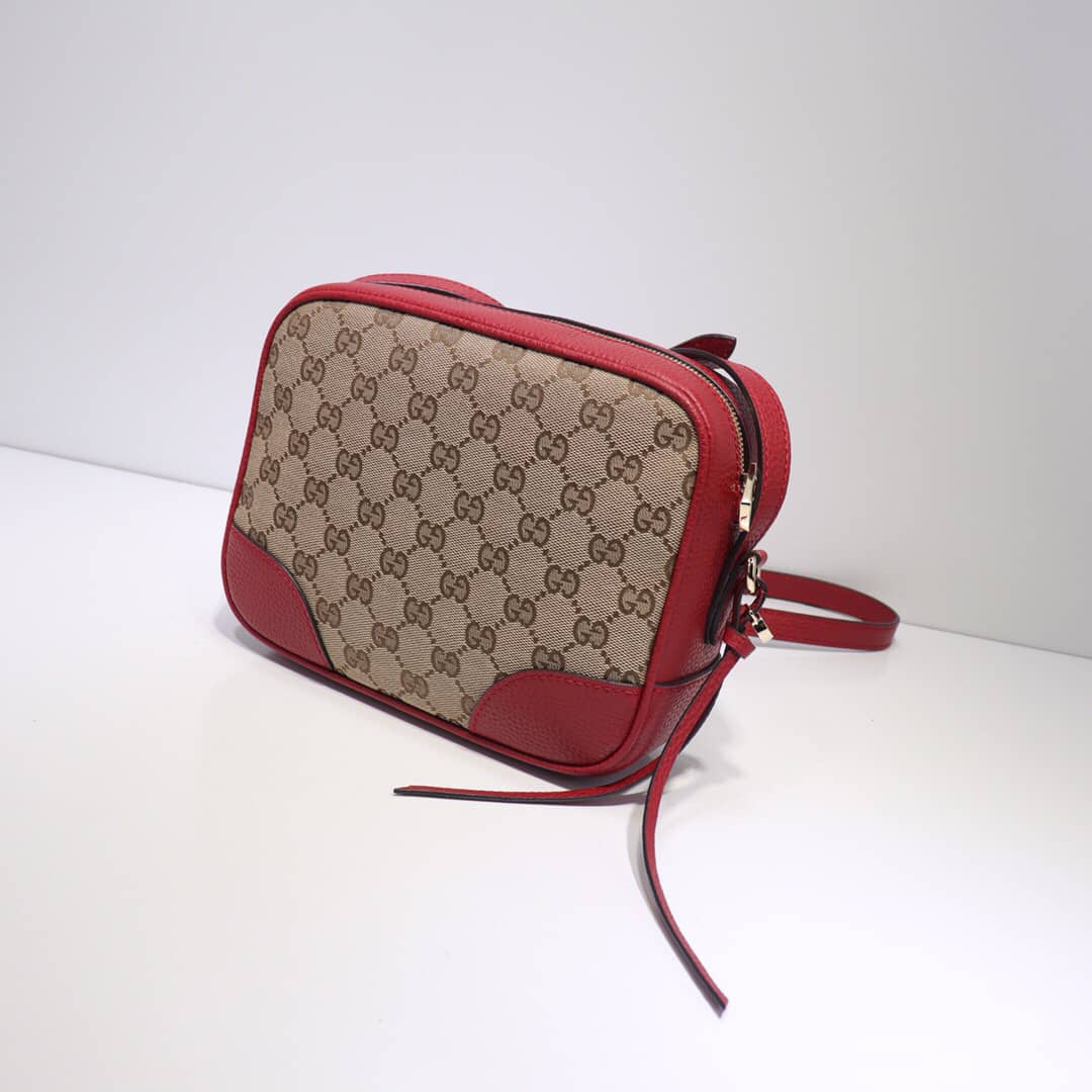 Gucci GG Canvas Messenger Bag Replica Red 449172
