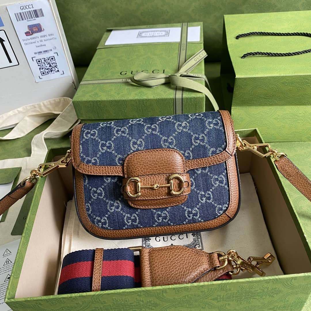 Gucci 1955 Horsebit Supreme GG Canvas Mini Shoulder Bag Replica 658574
