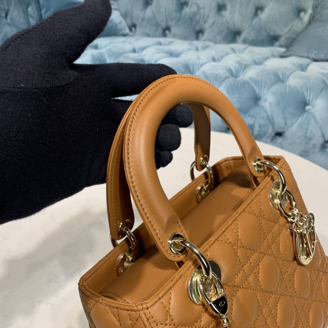 Lady Dior Dupe 24CM Replica Bag(Cola)