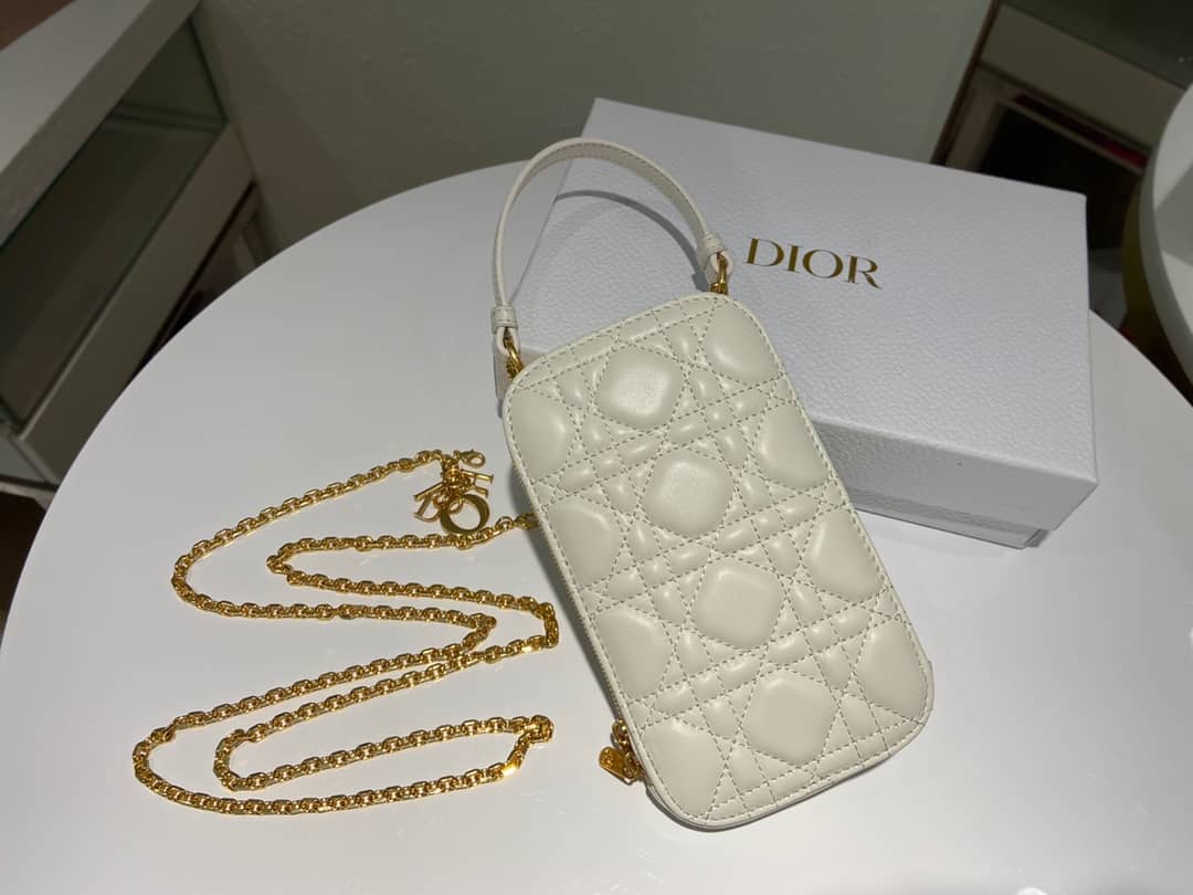 Lady Dior Dupe Lambskin 18CM Phone Holder