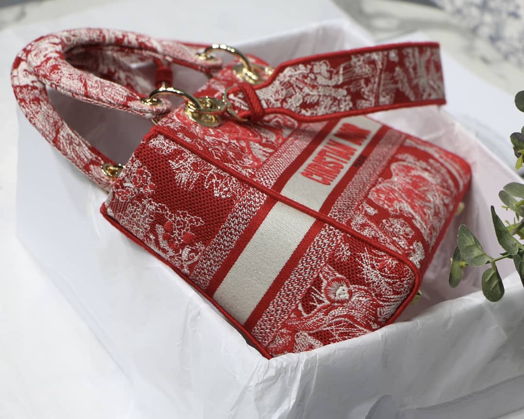 Lady Dior Dupe 24CM Paisley Embroidery Lady D-Lite Bag