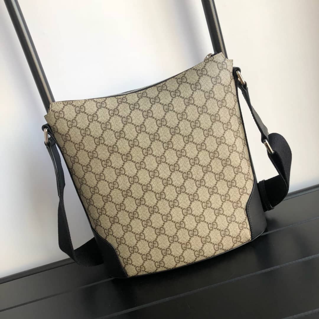 Gucci Mens Supreme Leather Double G Messenger Bag Replica 406388