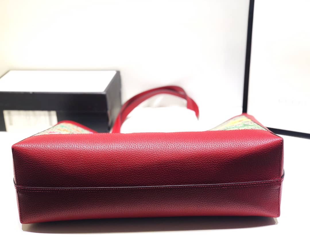 Gucci Ophidia Web Soft GG Supreme Replica Tote Red 547947