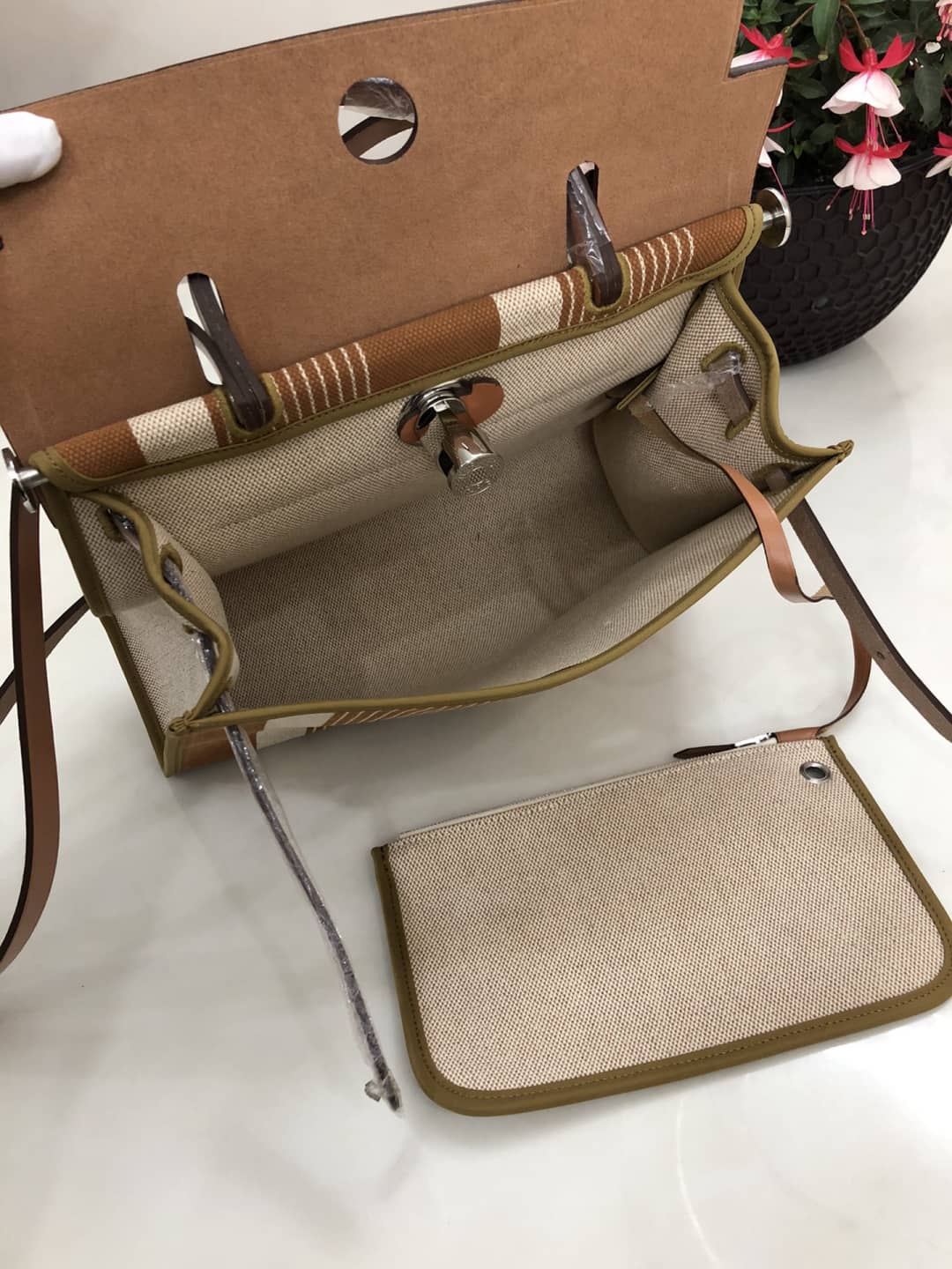 Replica Hermes Birkin Bag 31 Canvas Leather HerBag