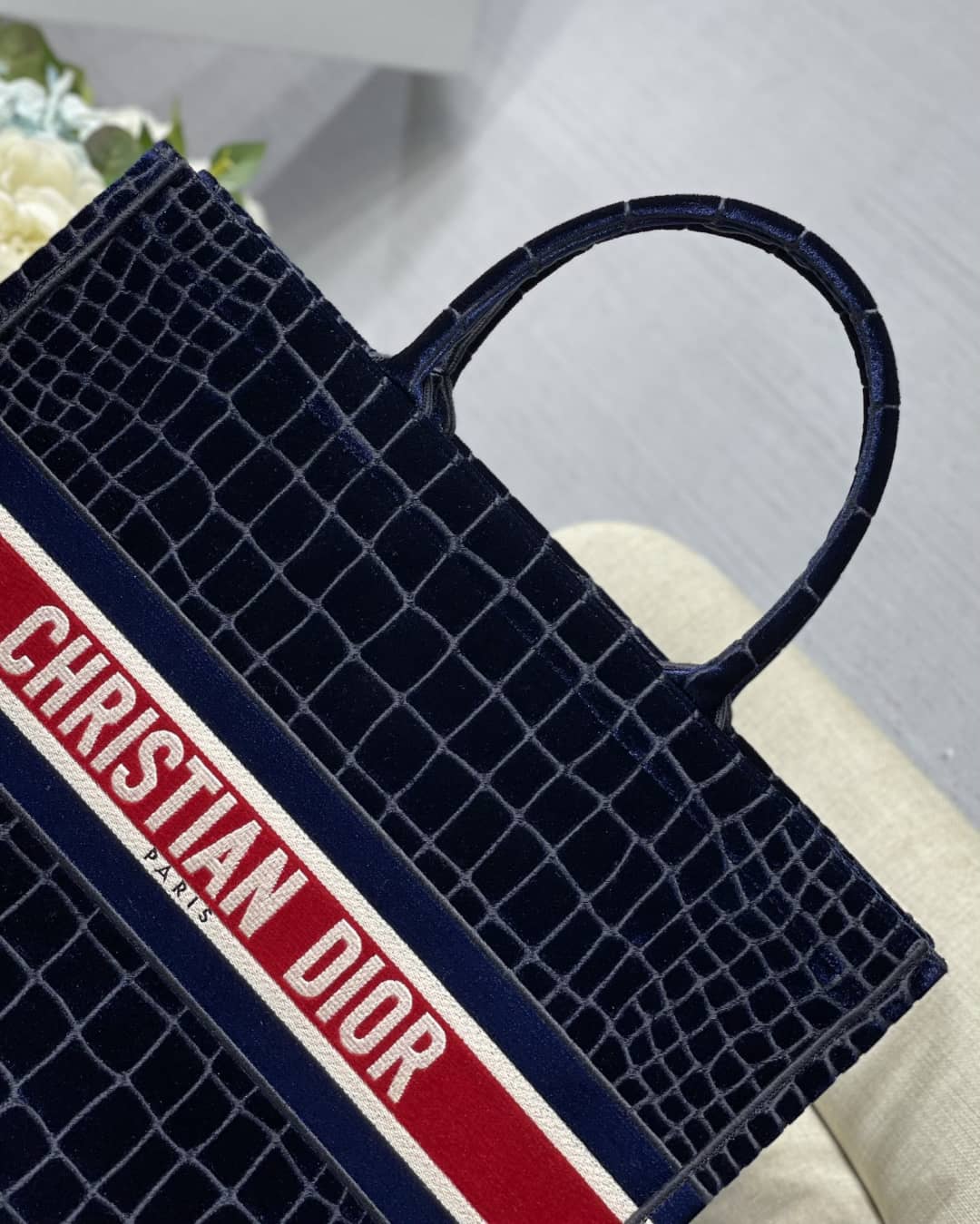 Christian Dior Tote Bag Dupe CD Book Embroidery