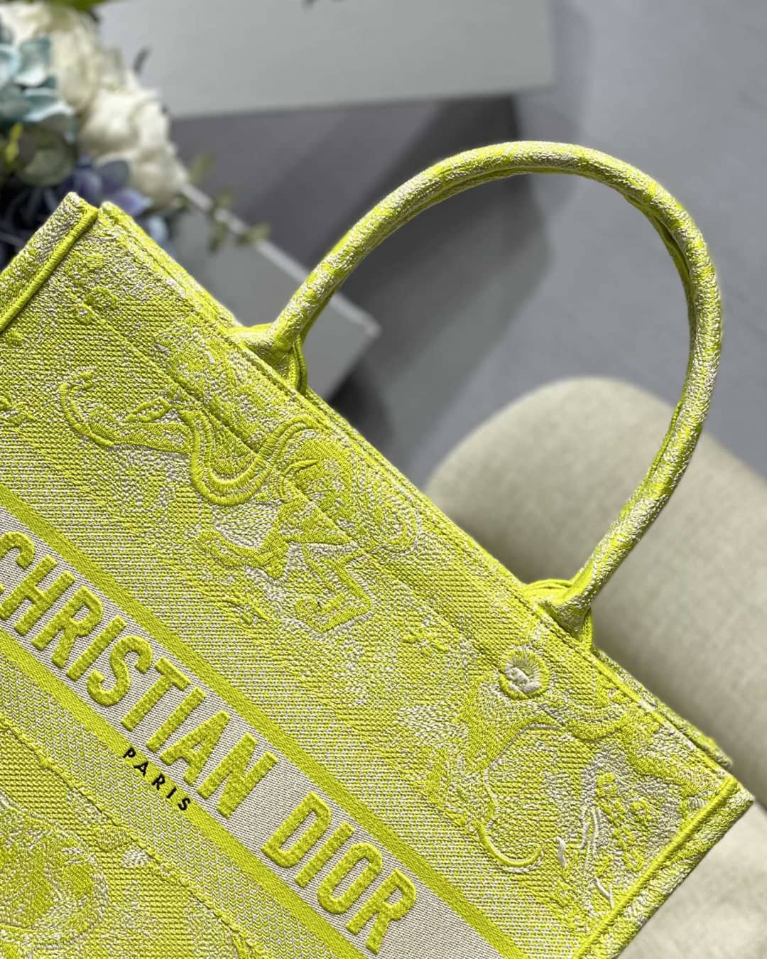 Christian Dior Tote Bag Dupe CD Book Embroidery