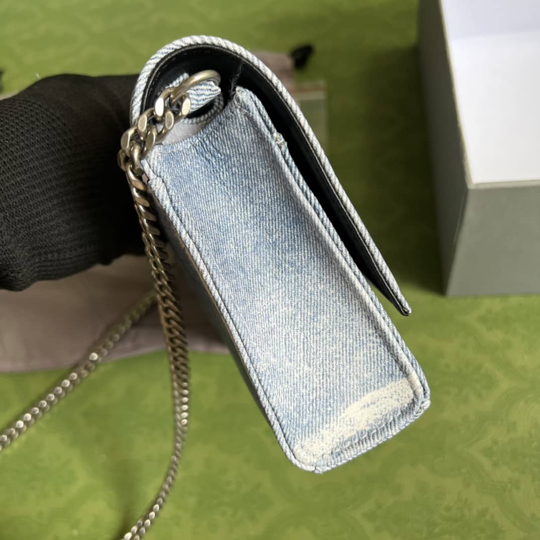 Gucci × Balenciaga Denim Shoulder Crossbody Bag 656050 Replica