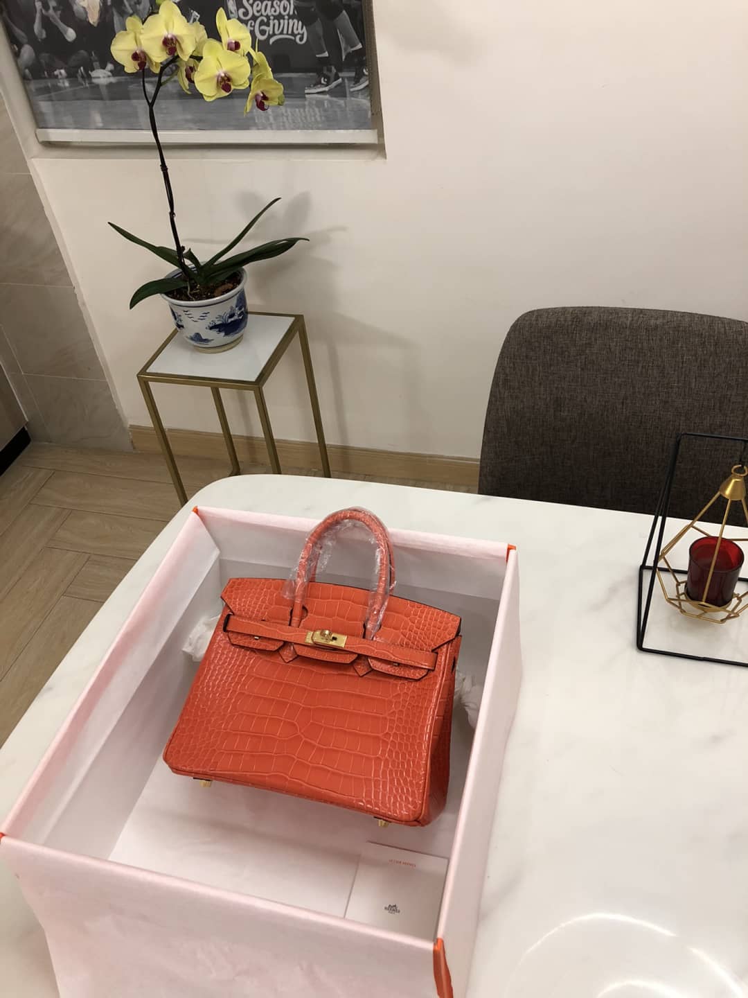 Hermes Birkin 25CM Crocodile Shiny Replica Bag