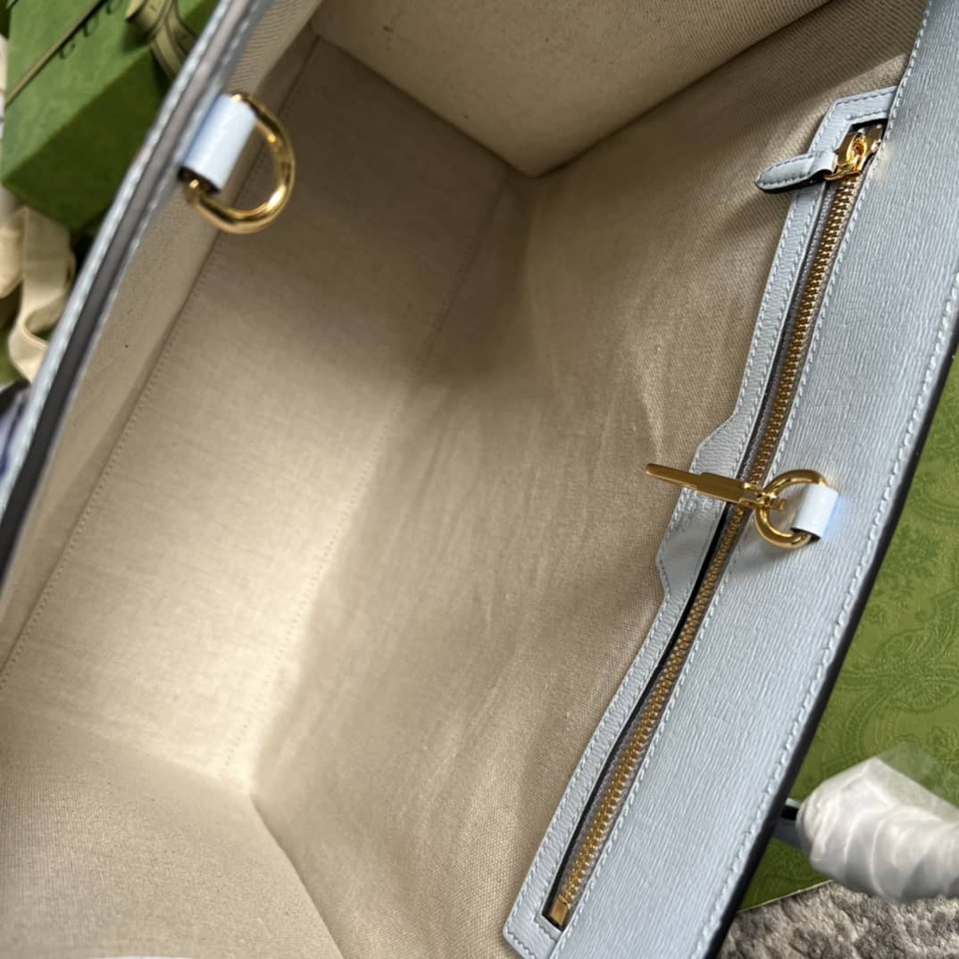 Gucci Tiger Medium Tote Bag Light Blue 687827 Replica