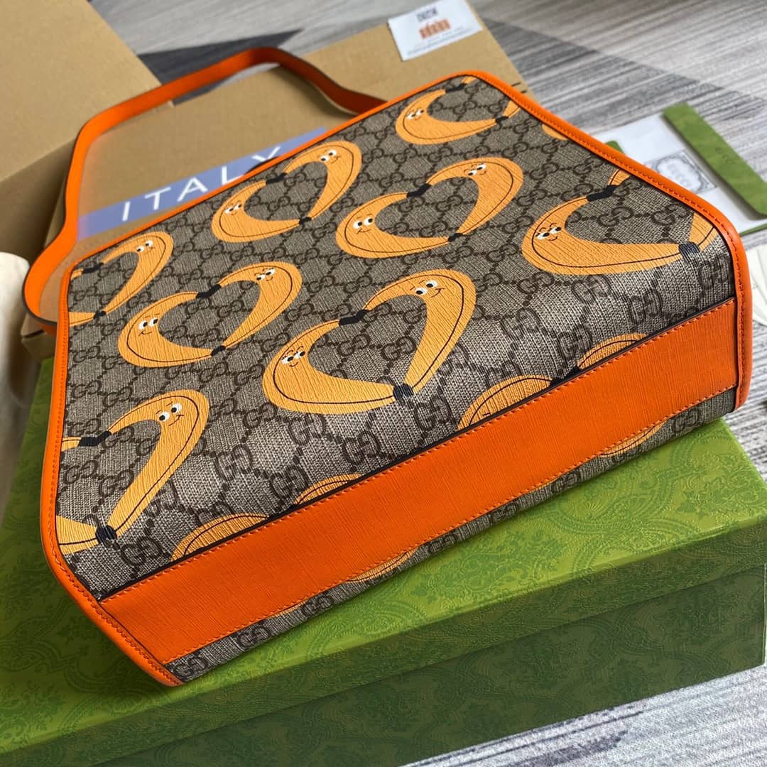 Gucci Supreme Canvas Children Yuko Higuchi Tote Replica Orange 630542