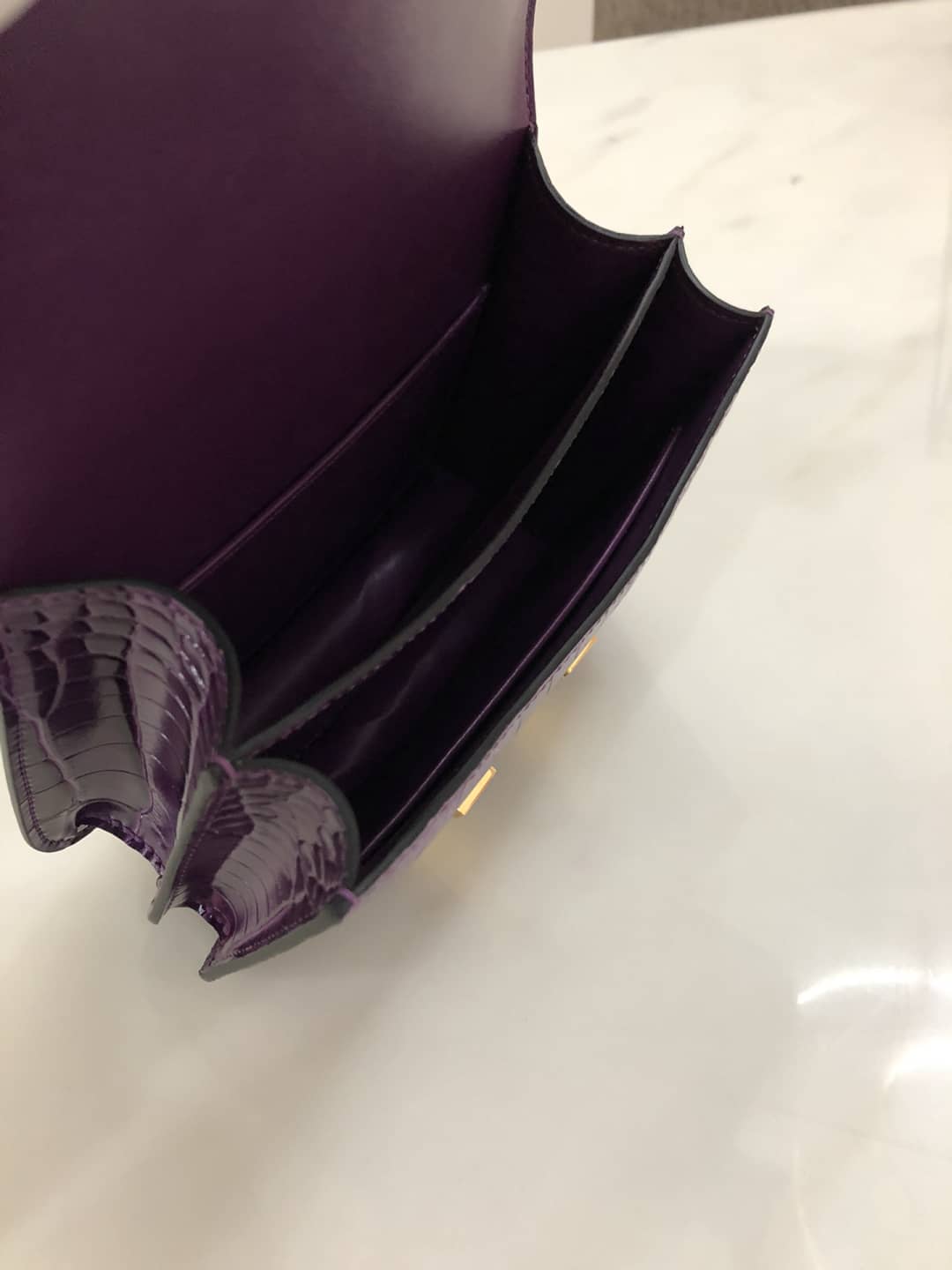 Hermes Replica Constance 18CM Crocodile Shiny Bag