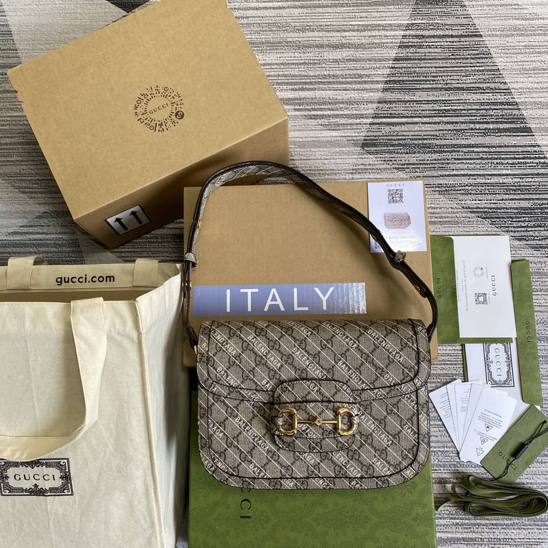 Gucci 1955 Horsebit Supreme Shoulder Bag Replica 602204