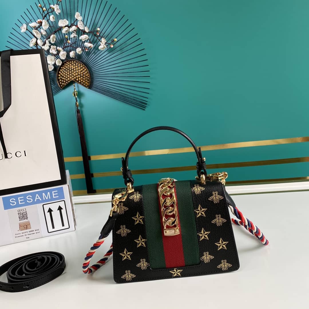 Gucci Womens Sylvie Leather Mini Bag Replica 470270