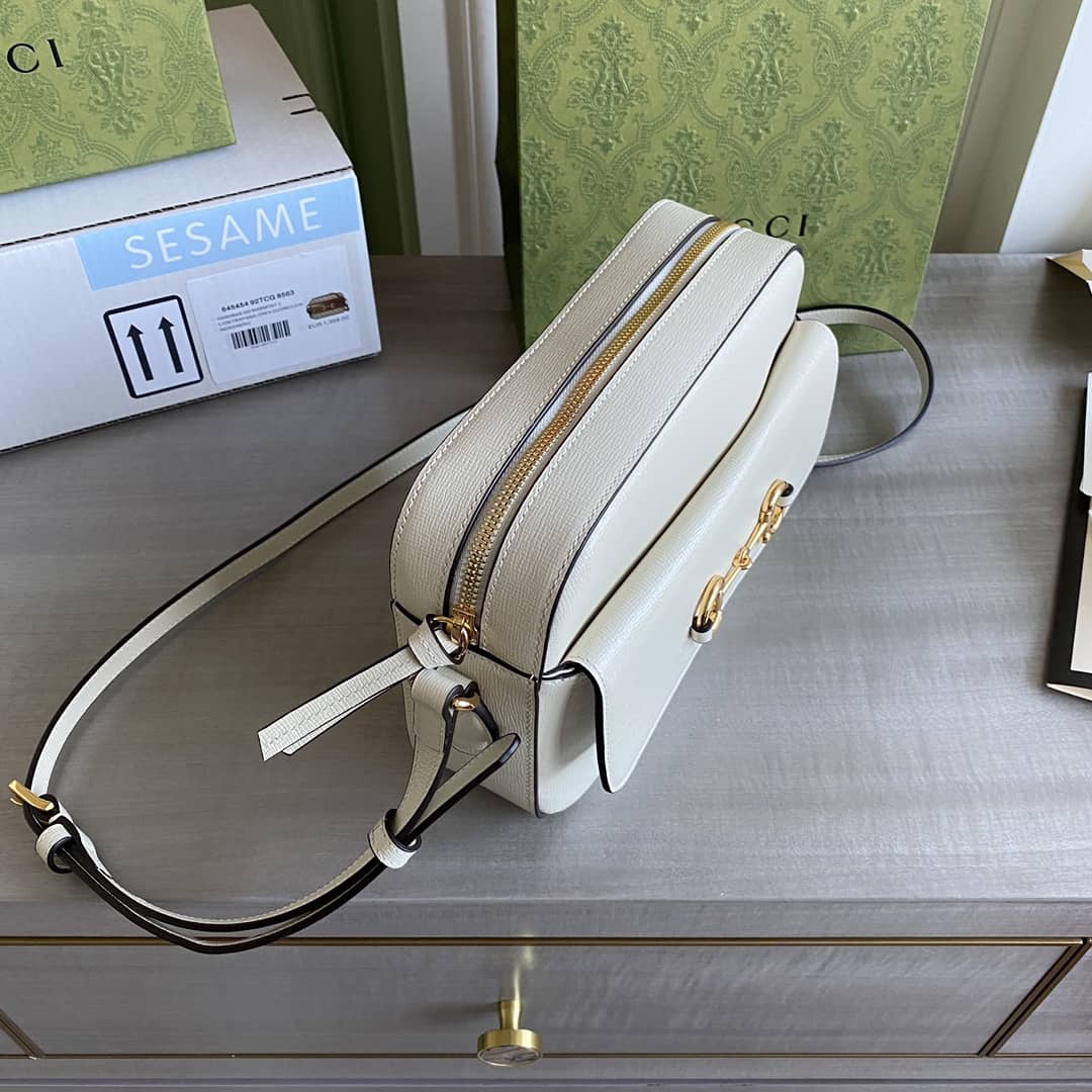 Gucci Horsebit 1955 GG Crossbody Bag Replica White 645454