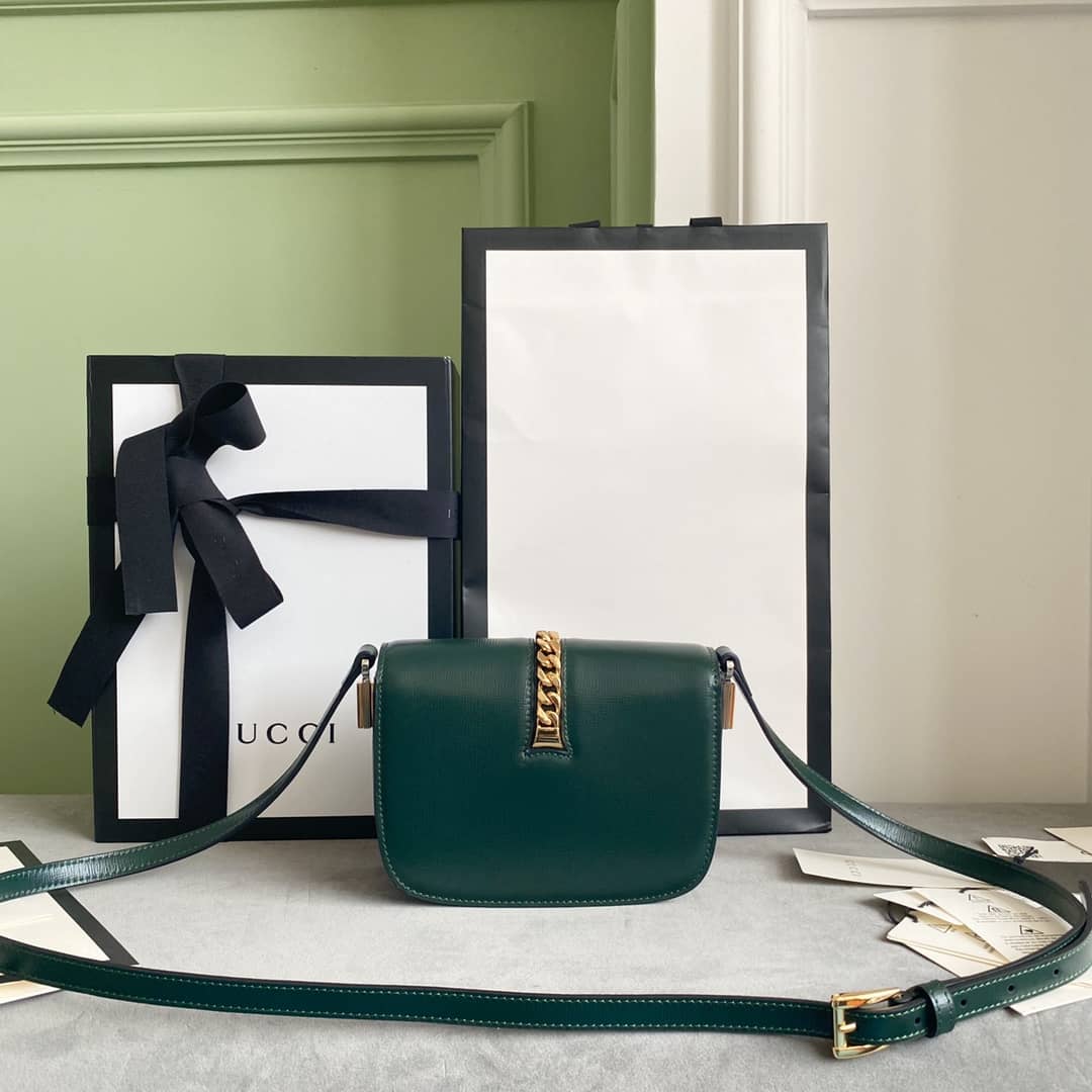 Gucci Ladies Mini Sylvie Shoulder Bag Replica Green 615965
