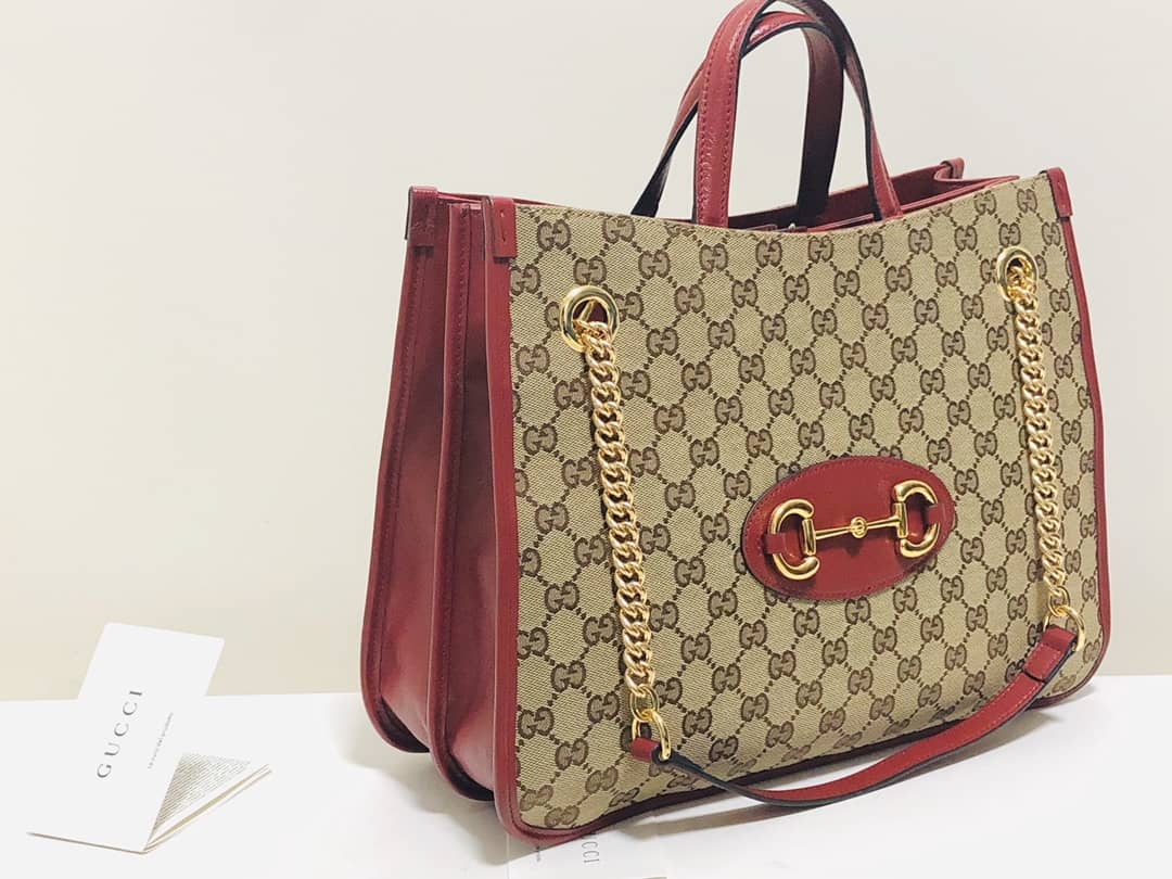 Gucci Horsebit 1955 Leather Tote Replica Red 621144