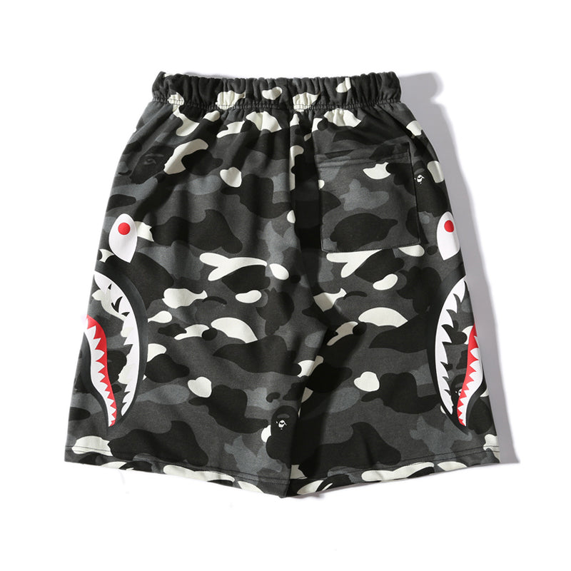 BAPE APE Shorts Shark Camo Black White Pants HDCP8610