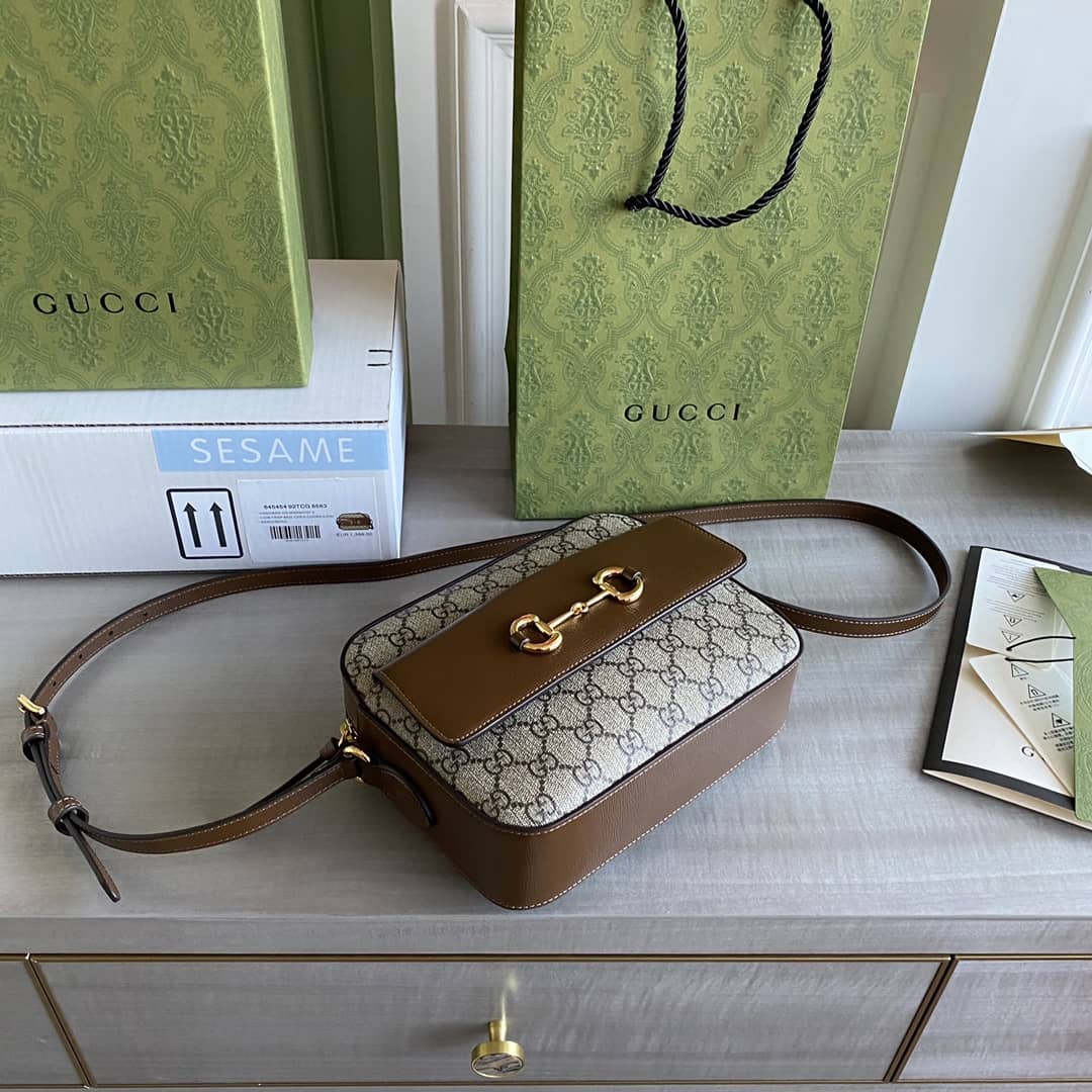Gucci Horsebit 1955 GG Crossbody Bag Replica Brown 645454