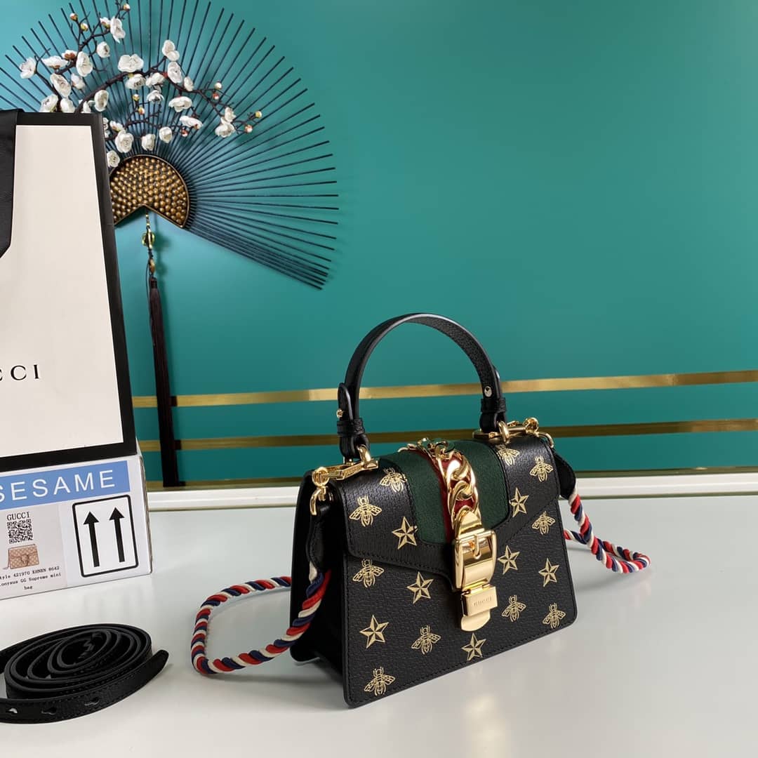 Gucci Womens Sylvie Leather Mini Bag Replica 470270