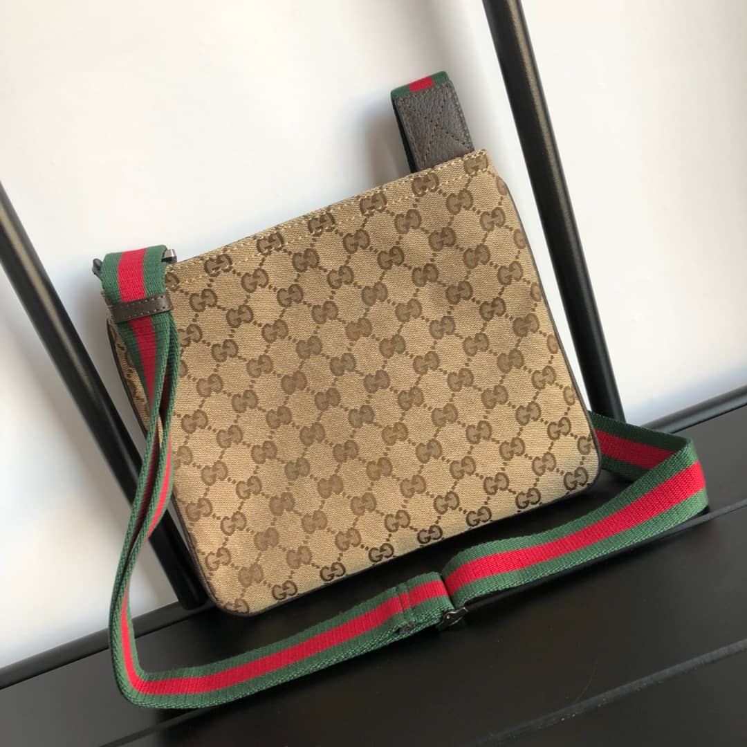 Gucci GG Monogram Canvas Web Small Messenger Bag Replica 146309
