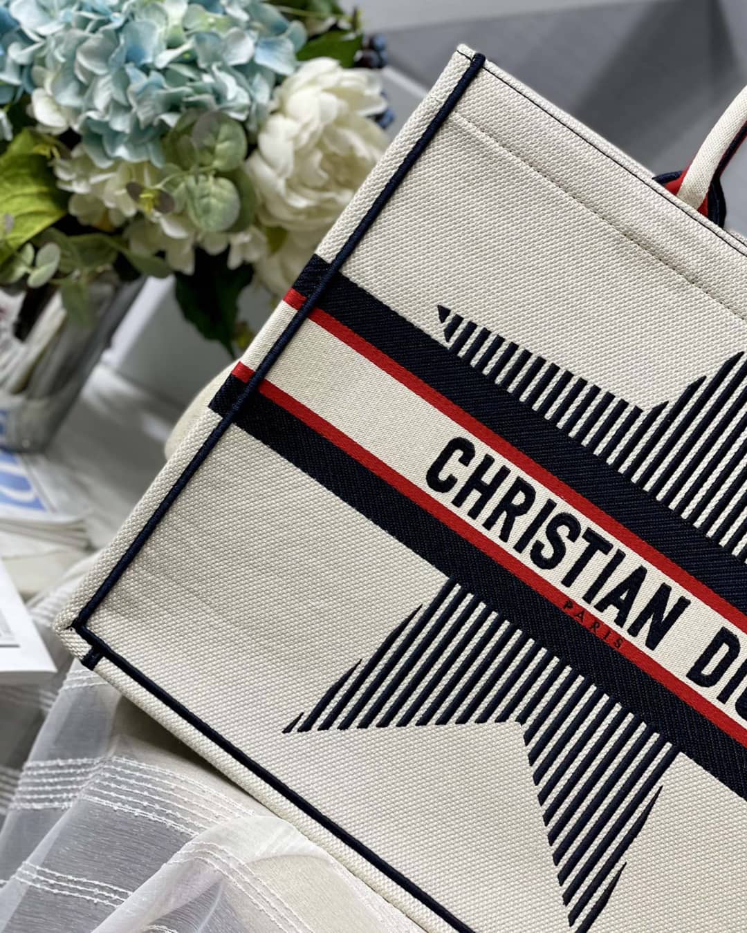 Christian Dior CD Book Embroidery Replica Tote