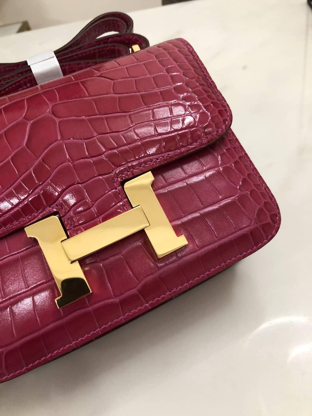 Hermes Replica Constance 18CM Crocodile Shiny Bag