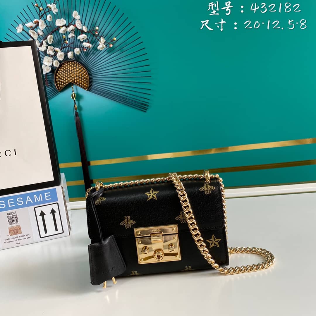 Gucci Padlock Leather Shoulder Bag Replica 432182
