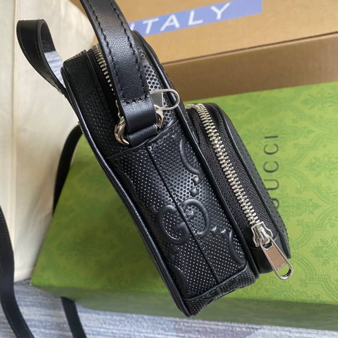 Gucci GG Embossed Mini Bag Replica Black 658553