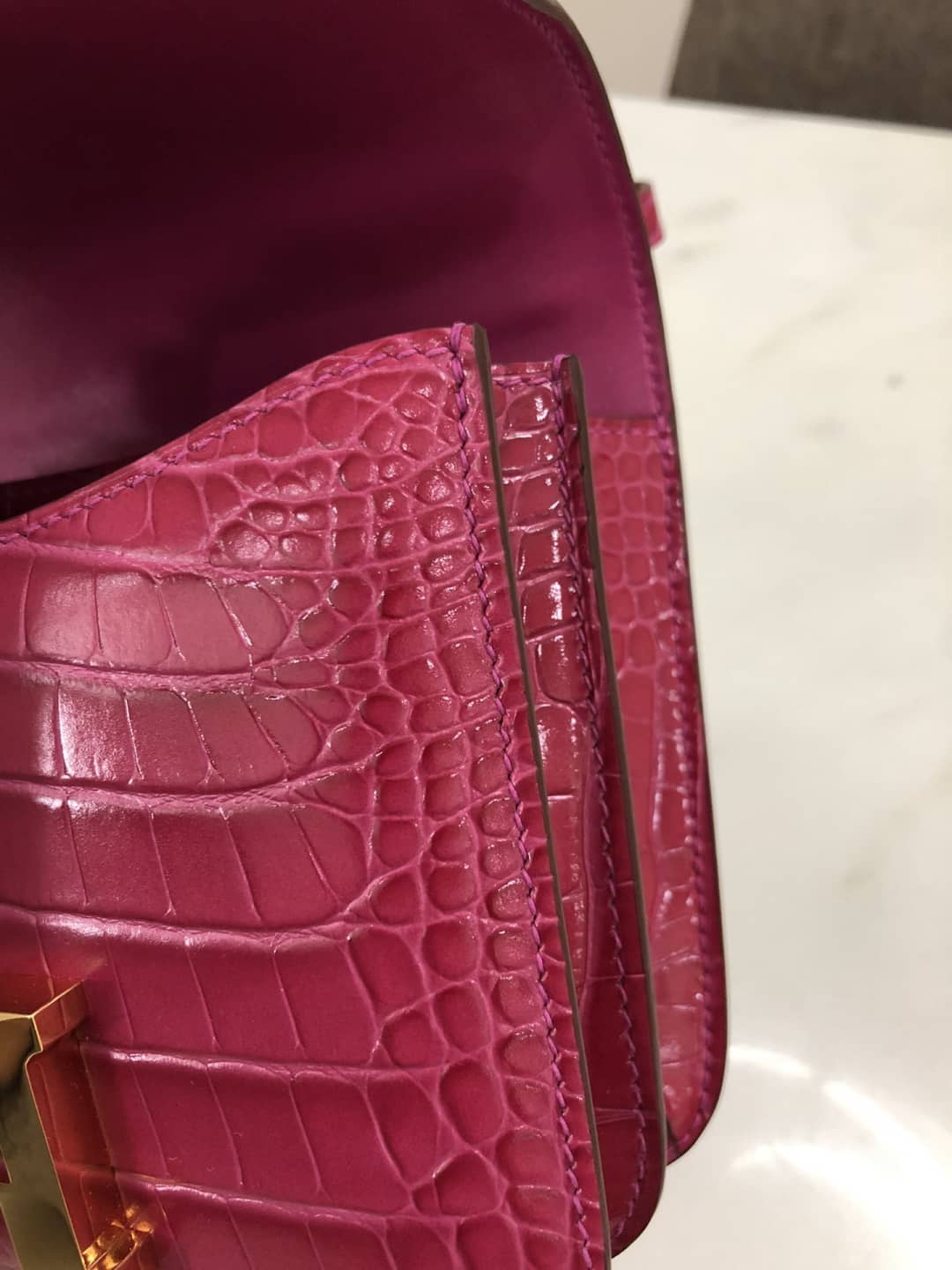 Hermes Replica Constance 18CM Crocodile Shiny Bag