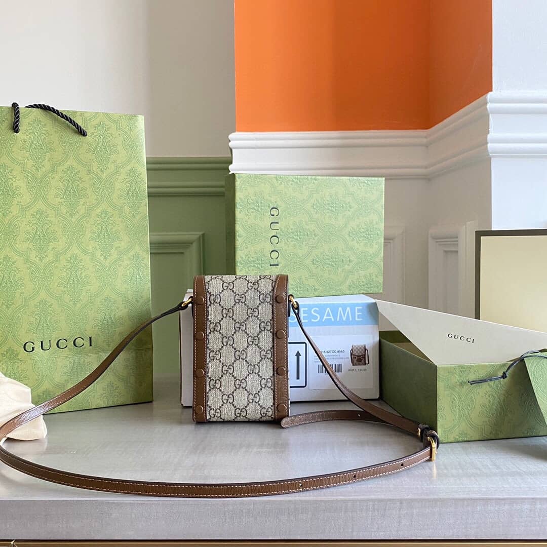 Best Replica Gucci Horsebit 1955 Mini Bag Replica Brown 625615(ColaReps)