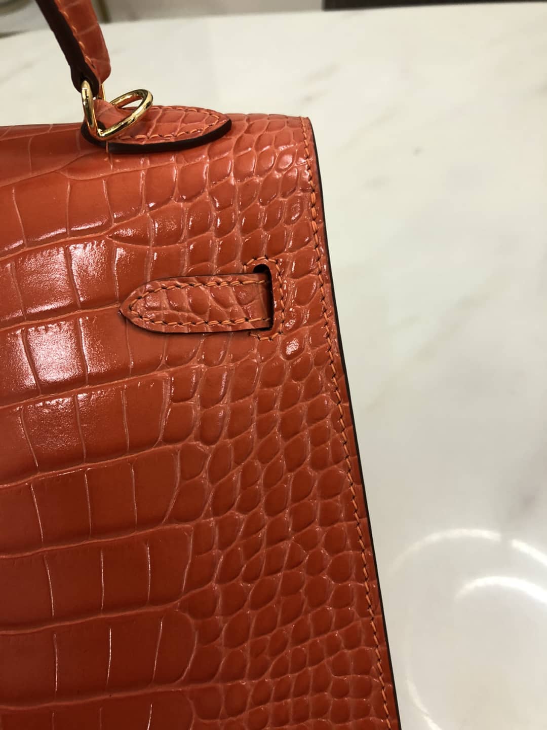 Hermes Kelly Dupe 25CM Crocodile Shiny Replica Bag