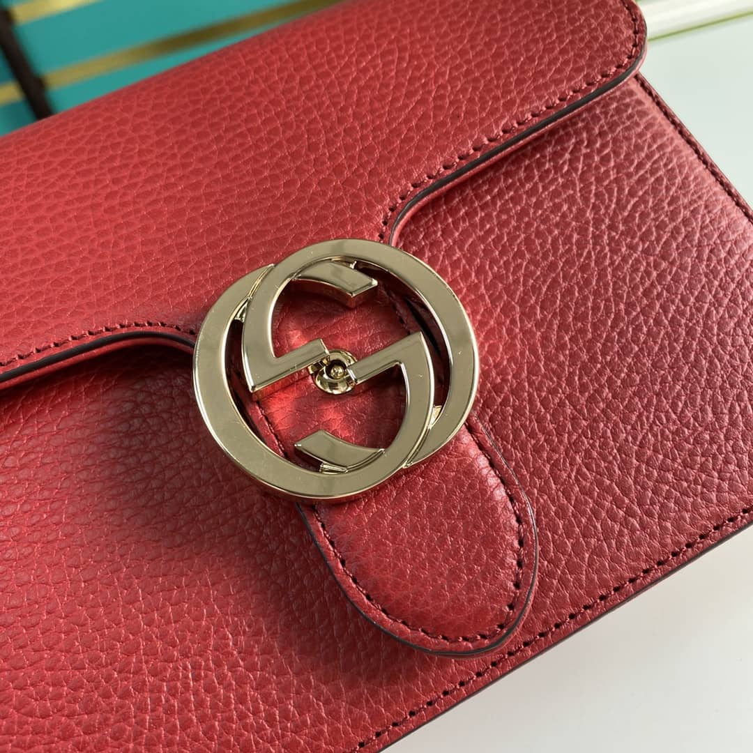 Gucci Interlocking Leather Chain Crossbody Bag Replica 510304