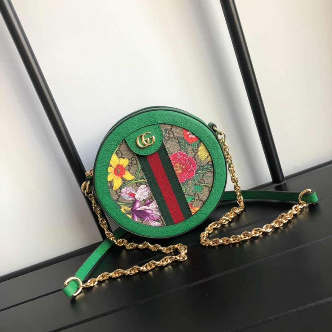 Gucci Ophidia GG Flora Mini Replica Backpack Green 598661