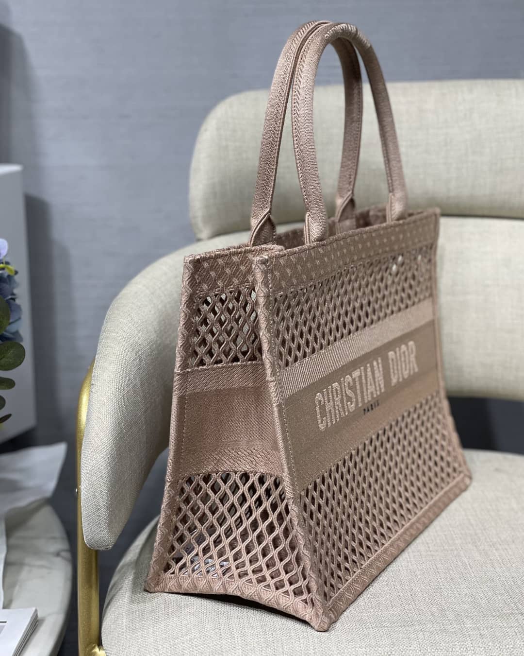 Christian Dior Mesh Book Tote Bag