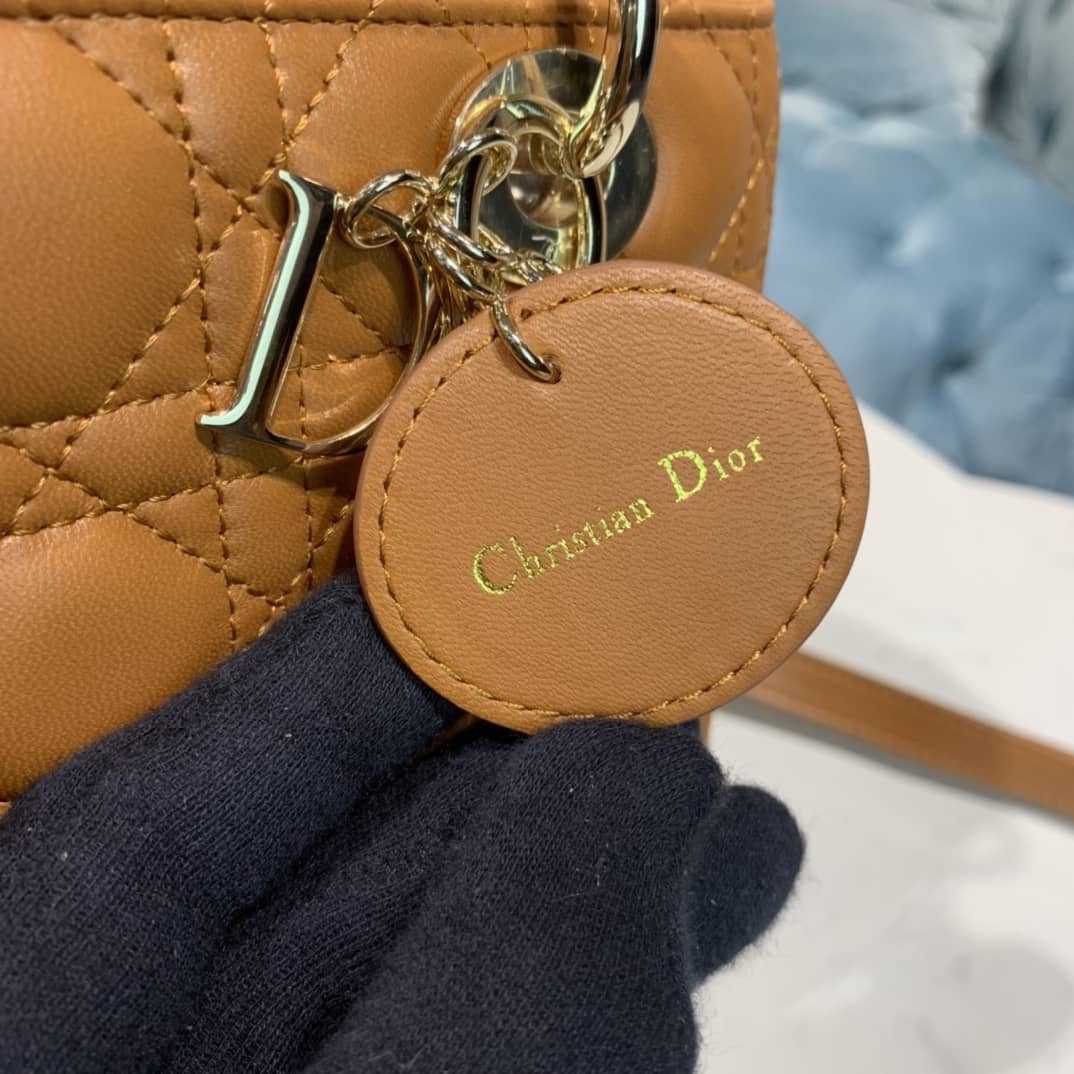 Lady Dior Dupe 24CM Replica Bag(Cola)