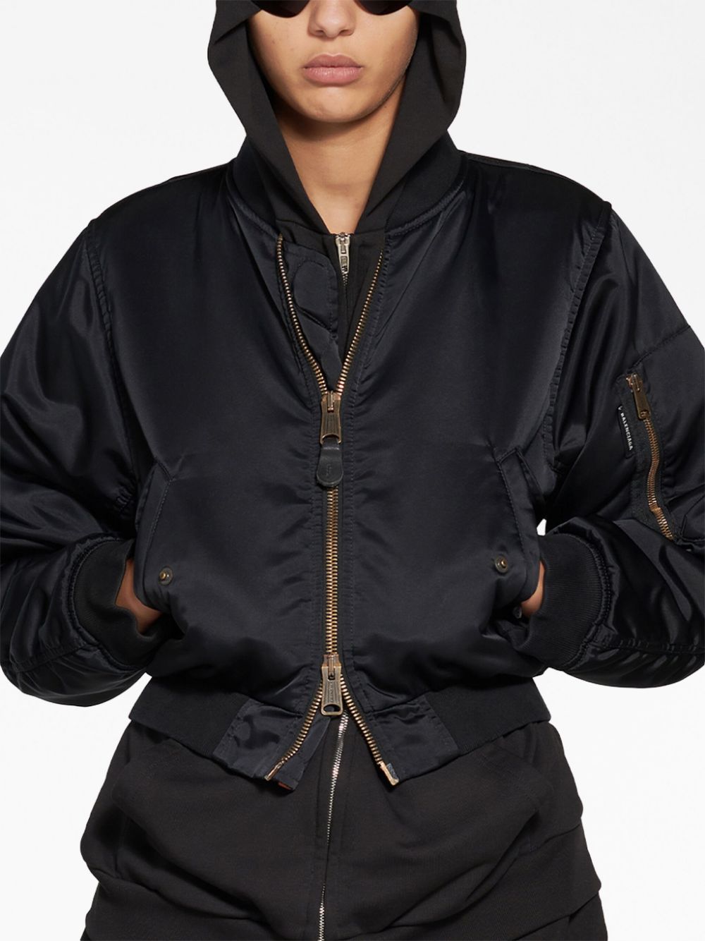 Balenciaga Dupes pleated bomber jacket
