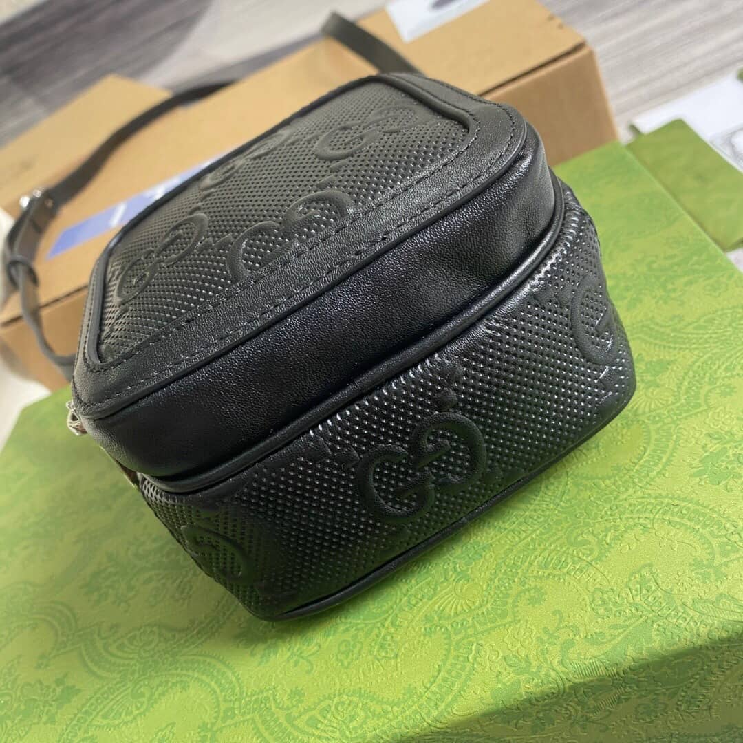 Gucci GG Embossed Mini Bag Replica Black 658553