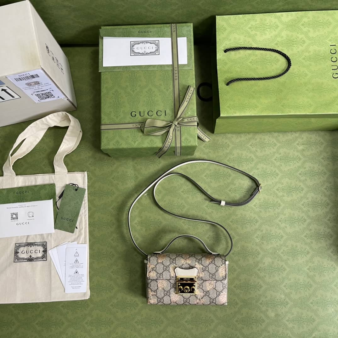 Gucci Padlock GG Supreme Canvas Top Handle Mini Bag Replica 652683