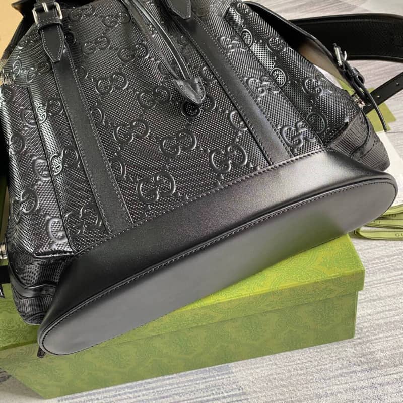 Gucci GG Embossed Leather Replica Backpack Black 625770