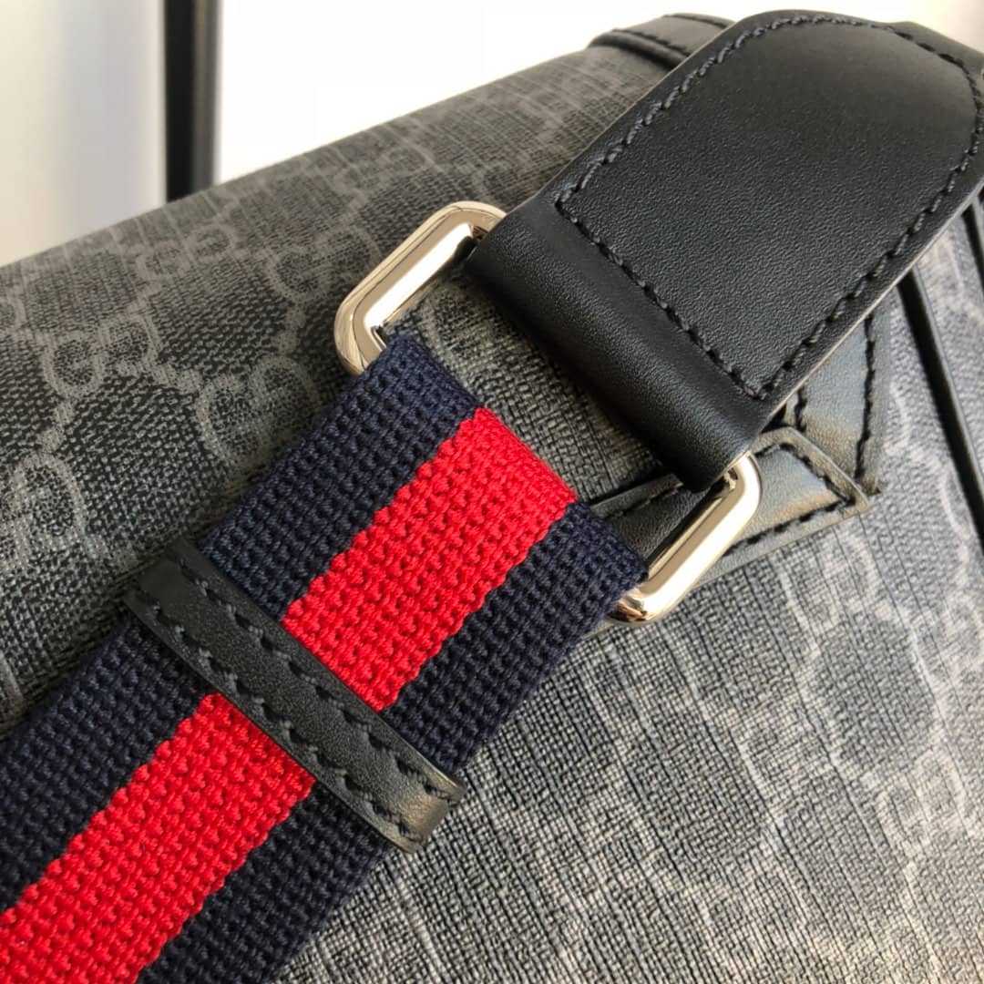 Gucci GG Guccissima Medium Canvas Crossbody Bag Replica Black 449172