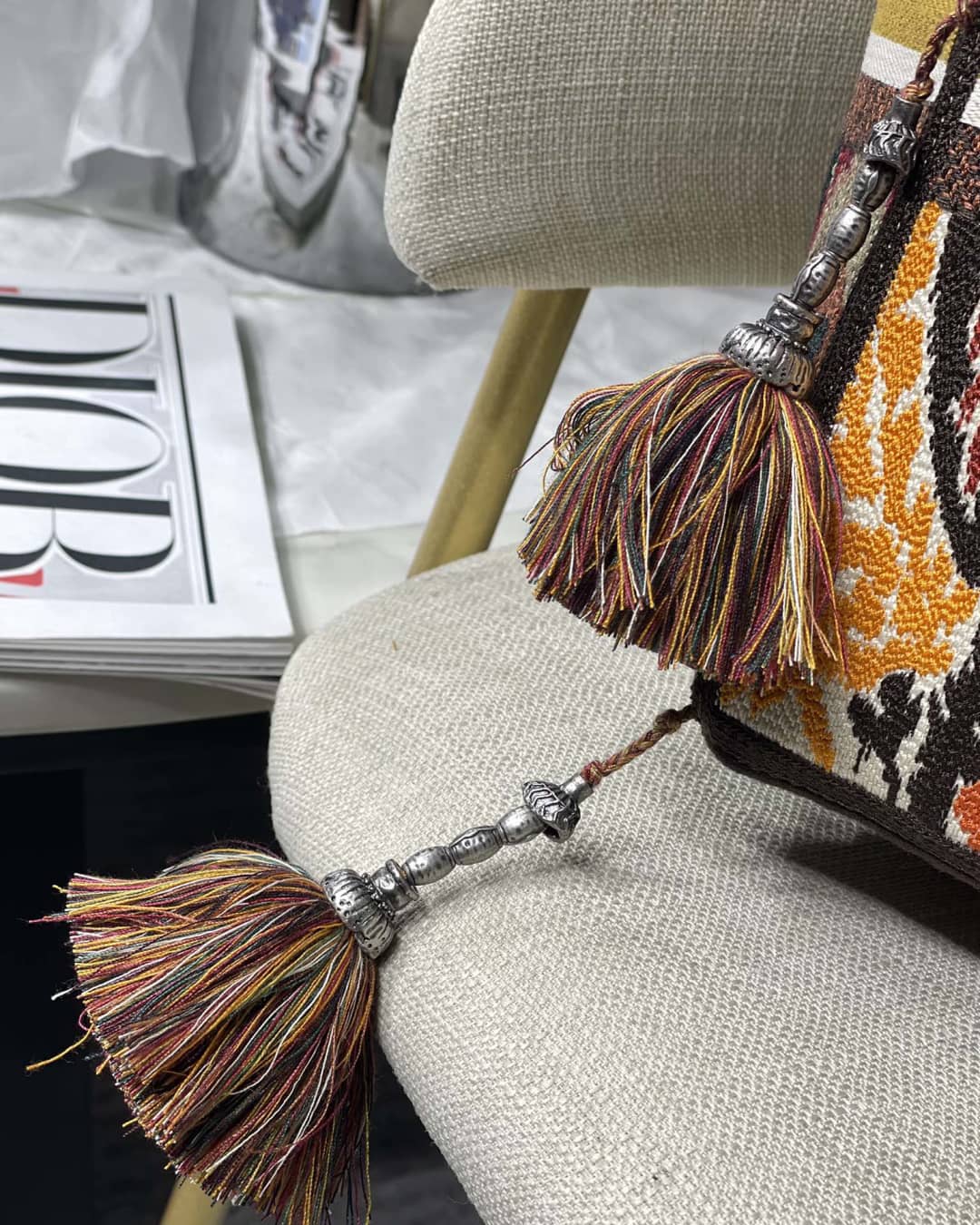 Christian Dior CD Bubble Embroidered Replica Bucket Bag