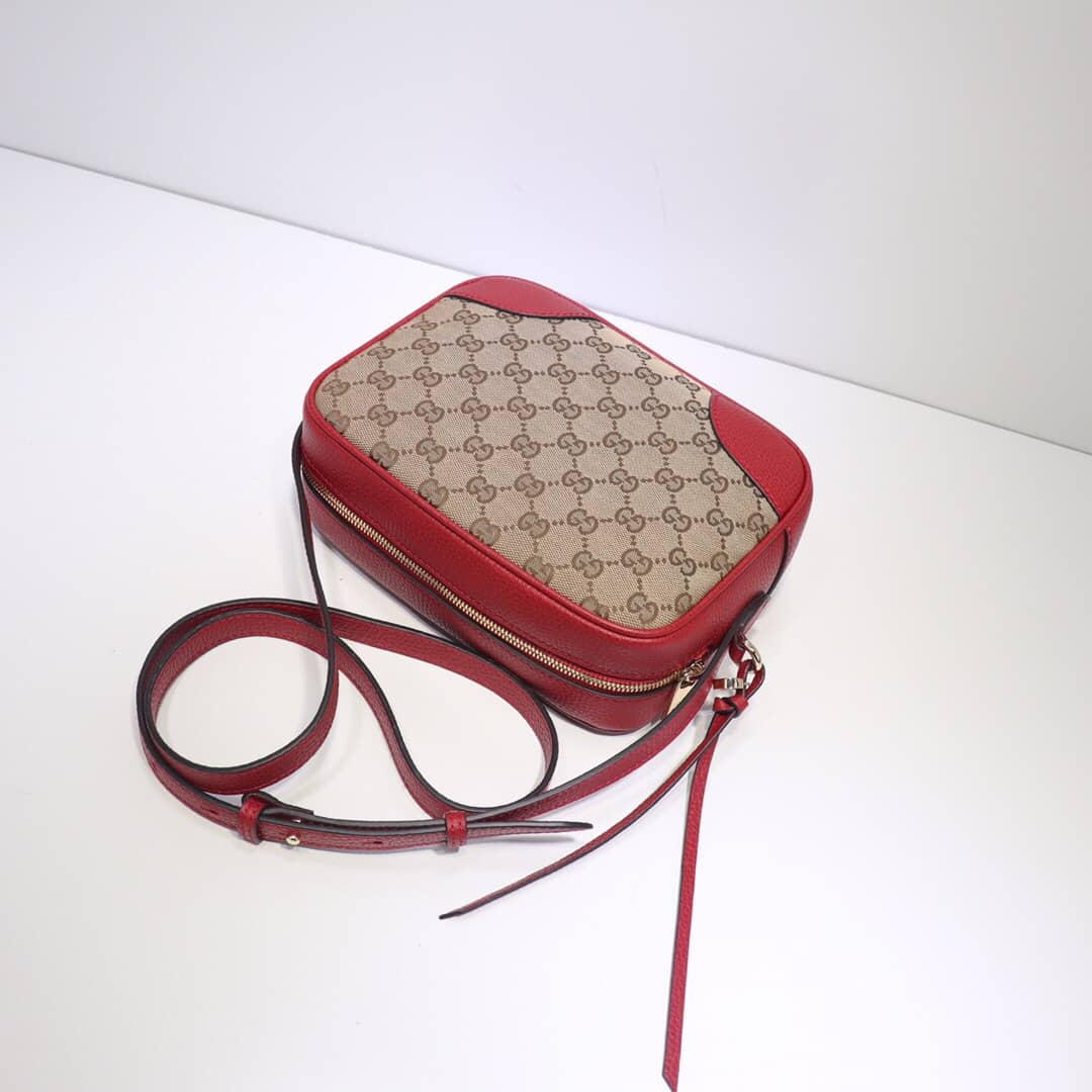 Gucci GG Canvas Messenger Bag Replica Red 449172