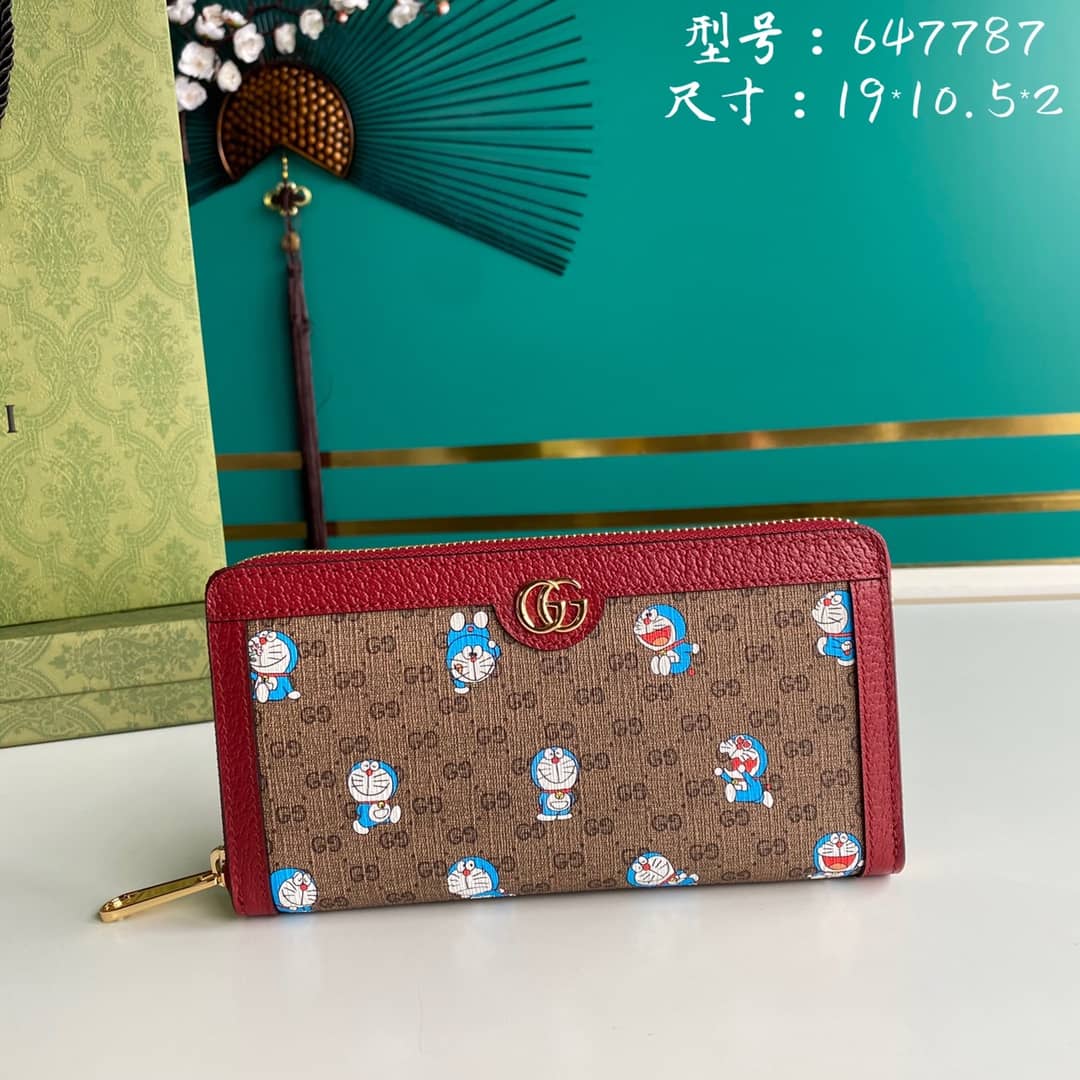Gucci x Doraemon Zip Around Wallet Replica 647787