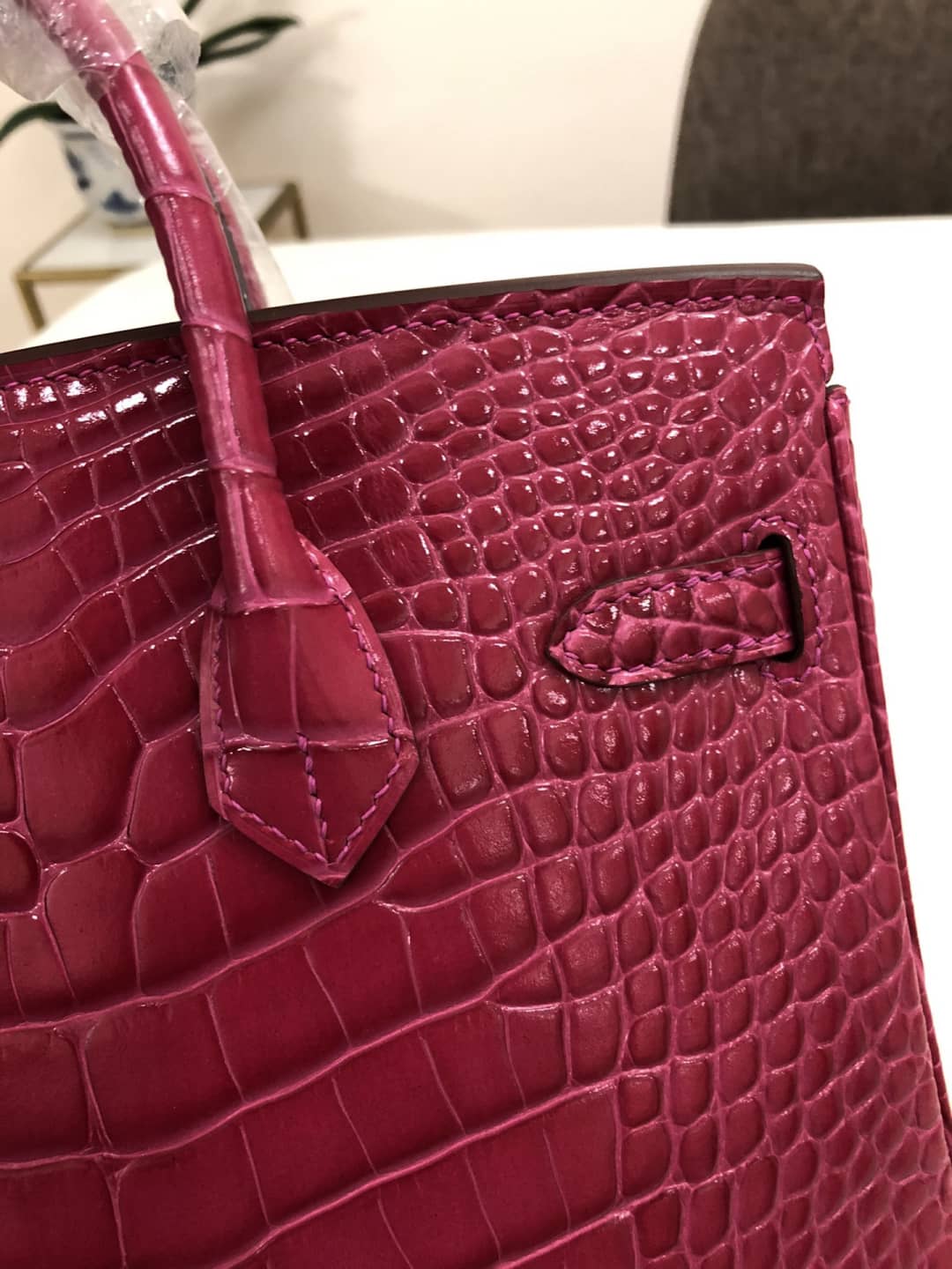 Hermes Birkin Replica 25CM Crocodile Shiny Replica Bag